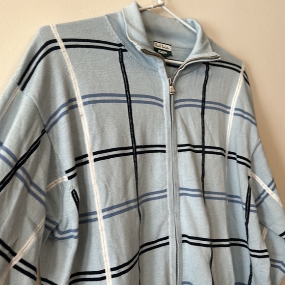 PAUL Smith Jeans Vintage Plaid Striped Zip-Up Cardigan - Picture 2 of 8